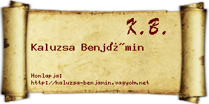 Kaluzsa Benjámin névjegykártya